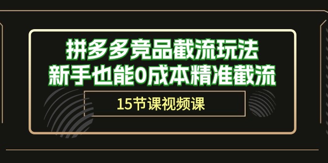 拼多多竞品截流玩法，新手也能0成本精准截流-课程网