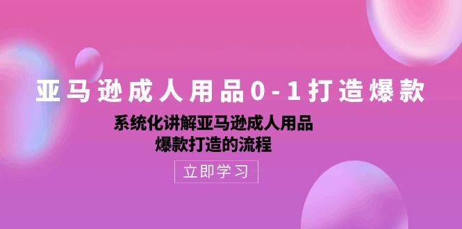 亚马逊平台两性用品0-1推出爆款：专业化解读亚马逊平台两性用品爆款打造的操作流程-课程网