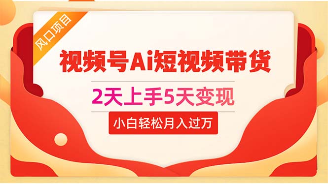 2天上手5天变现视频号Ai短视频带货0粉丝0基础小白轻松月入过万-课程网