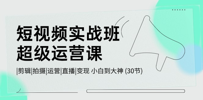 小视频实战演练班-非常运营课，|视频剪辑|拍照|运作|直播间|转现 新手到高手 (30节)-课程网