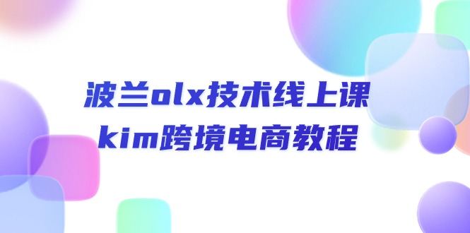 波兰olx 技术线上课，kim跨境电商教程-课程网