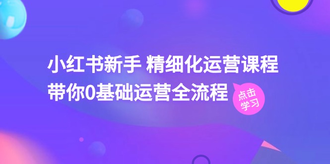 小红书的初学者 精细化营销课程内容，陪你0基础运营全过程-课程网