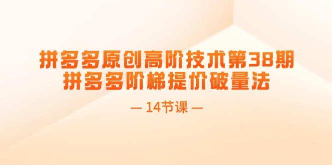 拼多多平台原创设计高级技术性第38期，拼多多平台台阶涨价破量法-课程网