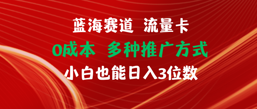 瀚海跑道 上网卡 0成本费 新手也可以日入三位数-课程网