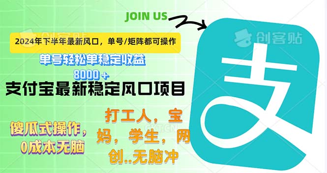 下半年最新风口项目，支付宝最稳定玩法，0成本无脑操作，最快当天提现…-课程网