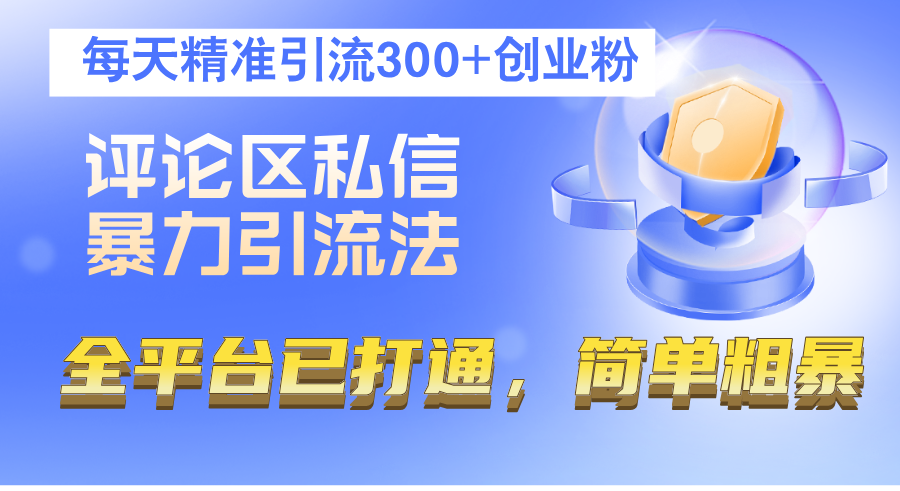 评论区私信暴力引流法，每天精准引流300+创业粉，全平台已打通，简单粗暴-课程网