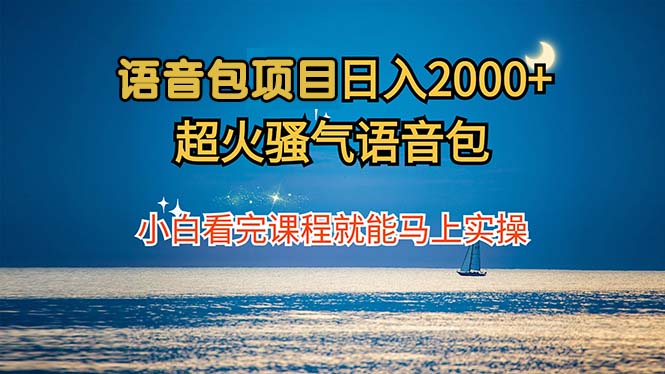 语音包项目 日入2000+ 超火骚气语音包小白看完课程就能马上实操-课程网