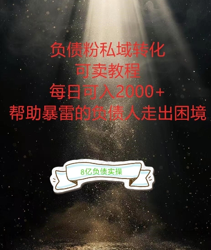 负债粉掘金计划，帮助负债者解决问题，债务规划，债务重组，最好的变现方式【揭秘】-课程网