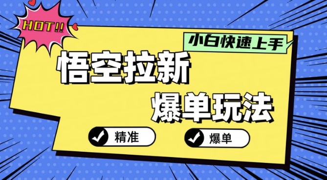 悟空拉新爆单玩法，精准引流，小白分分钟上手-课程网