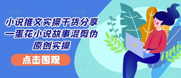 小说推文实操干货分享—蛋花小说故事混剪伪原创实操-课程网