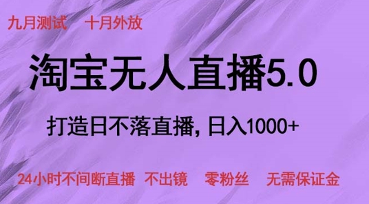 淘宝网无人直播5.0，打造出日未落直播间，24小时不间断直播间 不出境 零粉丝们 不用担保金-课程网