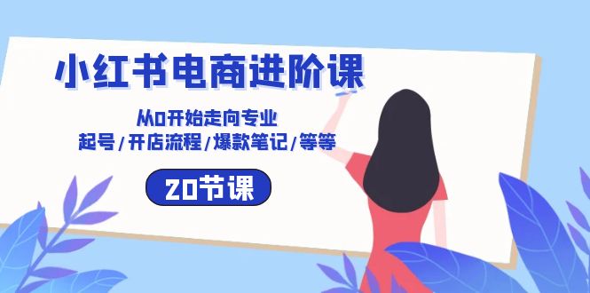 小红书电商升阶课：从0逐渐走向技术专业 养号/开店的流程/爆品手记/等-课程网