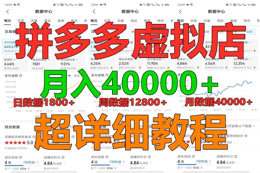 拼多多虚拟电商训练营月入40000+，全网最详细，你做你也行，暴利稳定长久-课程网