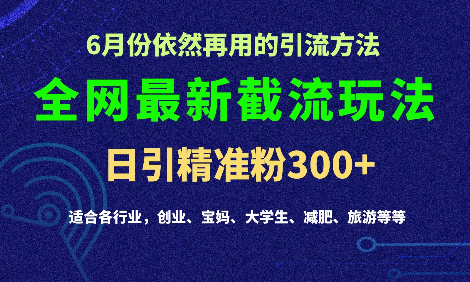 2024全网最新截留玩法，每日引流突破300+-课程网