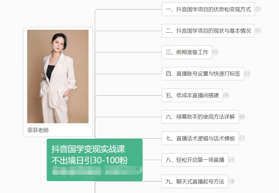 抖音国学变现项目：不出境日引30-100粉实战课程-课程网