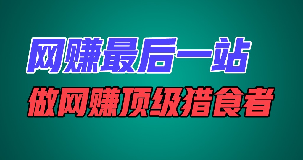 网络赚钱最后一站，卖项目，做网络赚钱顶尖猎食者-课程网