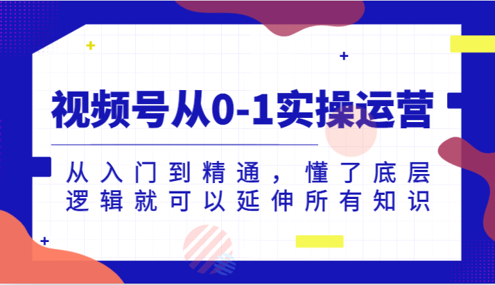 微信视频号从0-1实际操作经营，实用教程，明白了底层思维就能延展全部专业知识-课程网