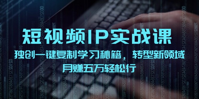 短视频IP实战课，独创一键复制学习秘籍，转战新领域，月赚五万轻松行-课程网