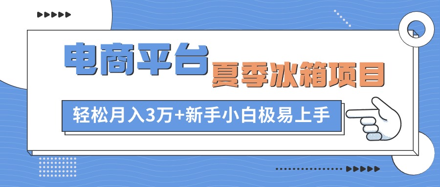 电子商务平台电冰箱新项目，新项目成本低，0成本支出，新手快速上手-课程网