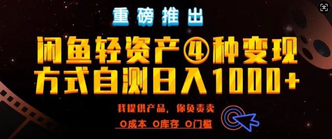 闲鱼平台多元化经营出风口四大蓝海项目实际操作指南，0投入0成本费，月入了万，初学者能做无需囤货-课程网