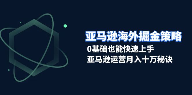 亚马逊海外掘金策略，0基础也能快速上手，亚马逊运营月入十万秘诀-课程网