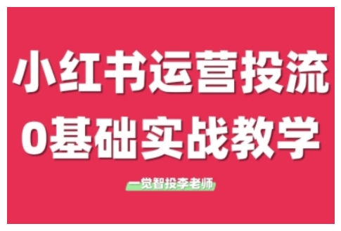 小红书运营投流，小红书广告投放从0到1的实战课，学完即可开始投放-课程网