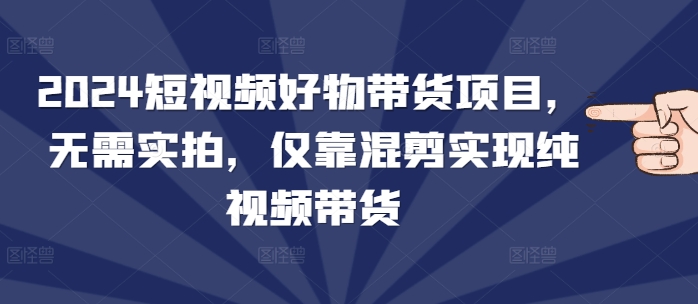 2024短视频好物带货项目，无需实拍，仅靠混剪实现纯视频带货-课程网