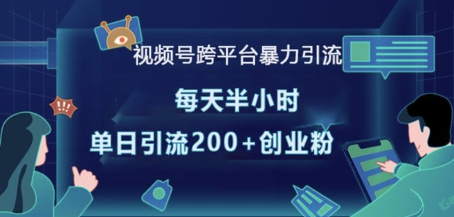 视频号跨平台暴力引流，每天半小时，单日引流200+精准创业粉-课程网