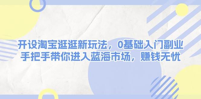 开设淘宝逛逛新玩法，0基础入门副业，手把手带你进入蓝海市场，赚钱无忧-课程网